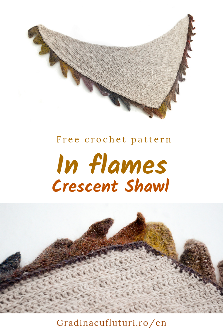 In flames Crochet Crescent Shawl Pinterest