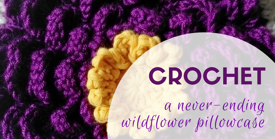 Crochet wildflower pillowcase