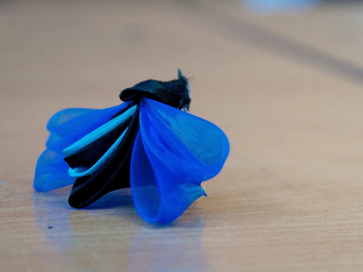 Tutorial satin organza butterfly - electric blue